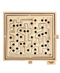 STERLING Games Large Wooden Labyrinth Tilt Maze Game with 60 Holes for 6 Years and Up
