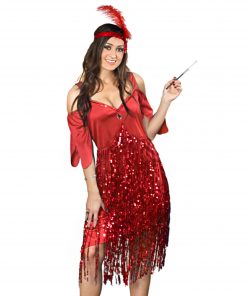 Sunnywood Women’s Plus Size Flapper Dress 1920s Vintage Style Costume with Sequin Fringes