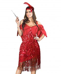 Alternative view of Sunnywood Women’s Plus Size Flapper Dress 1920s Vintage Style Costume with Sequin Fringes