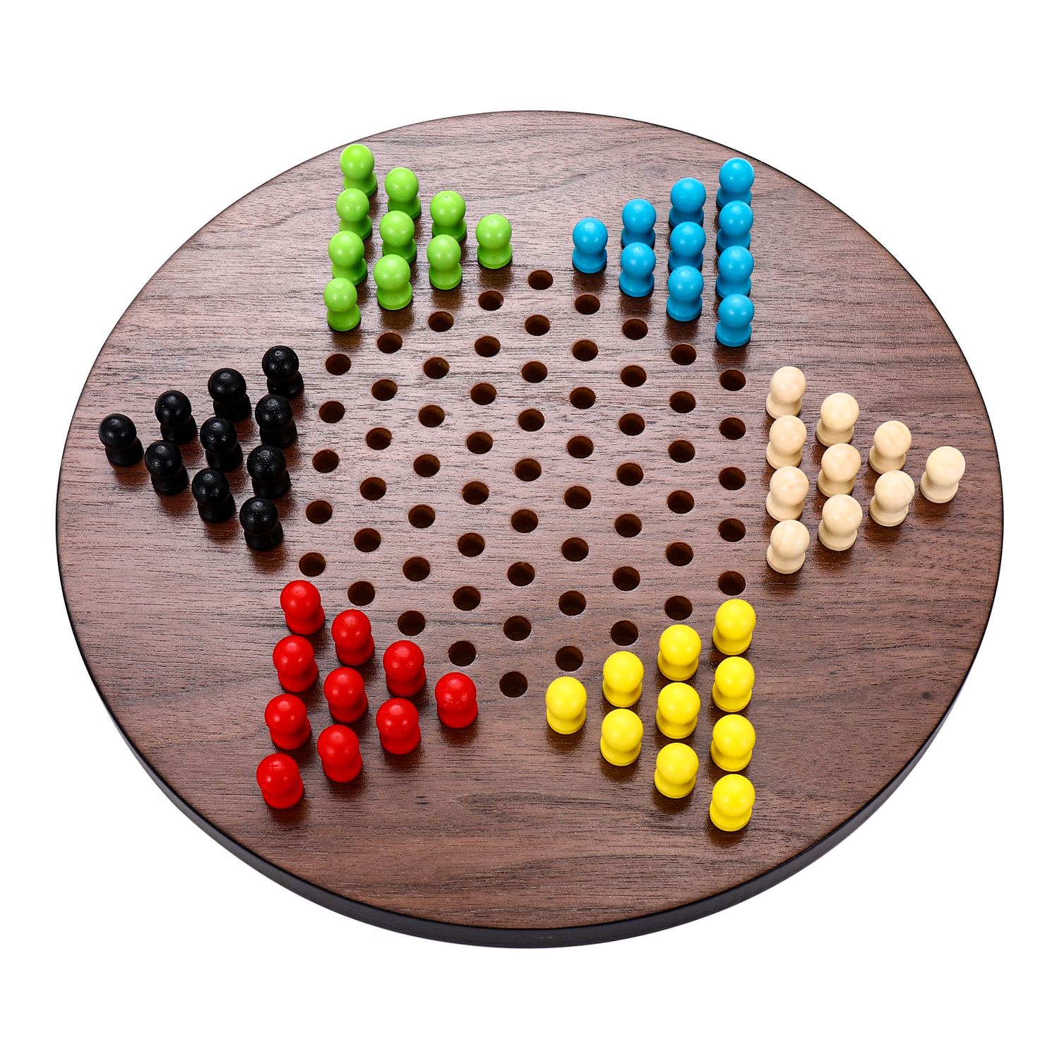 Sterling Games Wooden Chinese Checkers 11.5 Inch Family Board Game for Kids and Adults Sunnywood