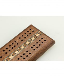Alternative view of Wooden Double Track Cribbage with Inlay