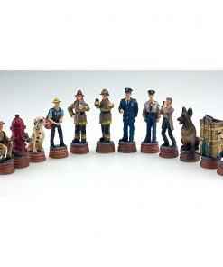 Alternative view of Police/Firemen Resin Chess Set