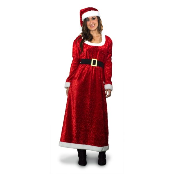 Red Christmas Miss Mrs Santa Claus Female Costume Gown Dress Office Home  Party | eBay