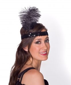 Black Flapper Headpiece
