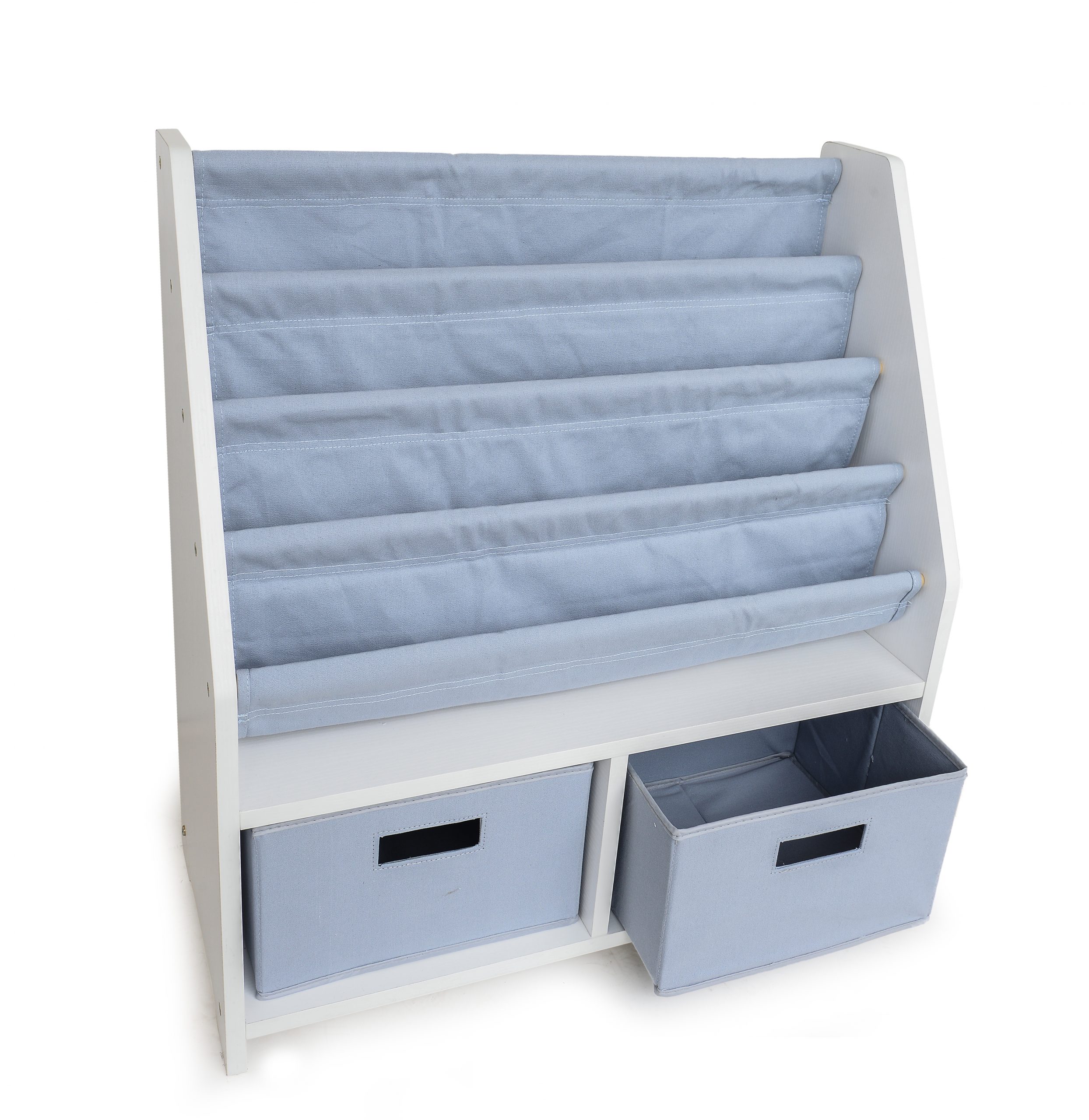 toy bin with bookshelf